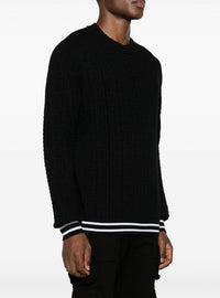 Wool monogram sweater - Black & White