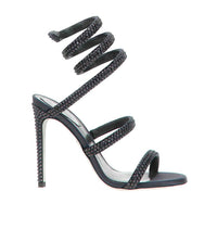 Sandales à talons Cleopatra 105 à strass en satin - Graphite