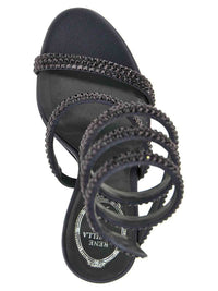 Sandales à talons Cleopatra 105 à strass en satin - Graphite