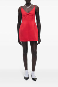 Robe courte à bretelles fines en satin - Siren