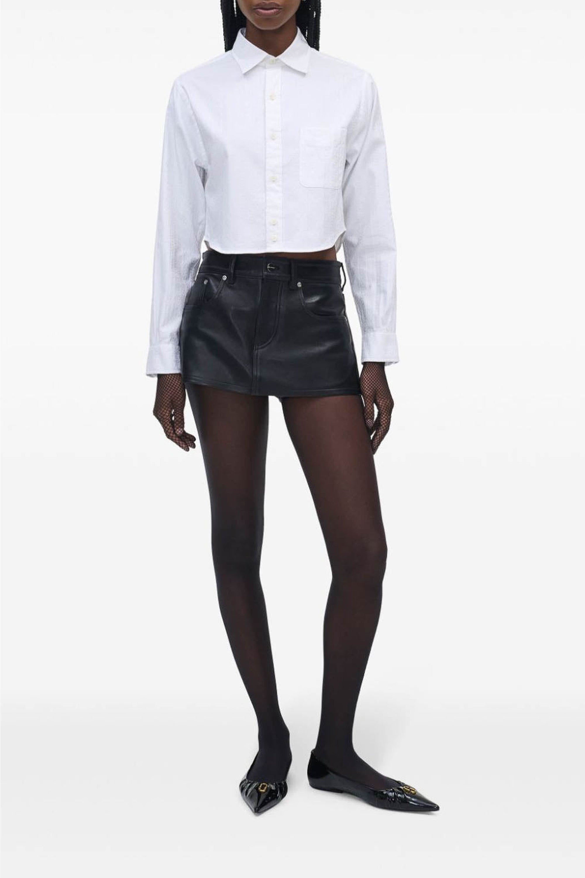 Chemise courte à poche - White