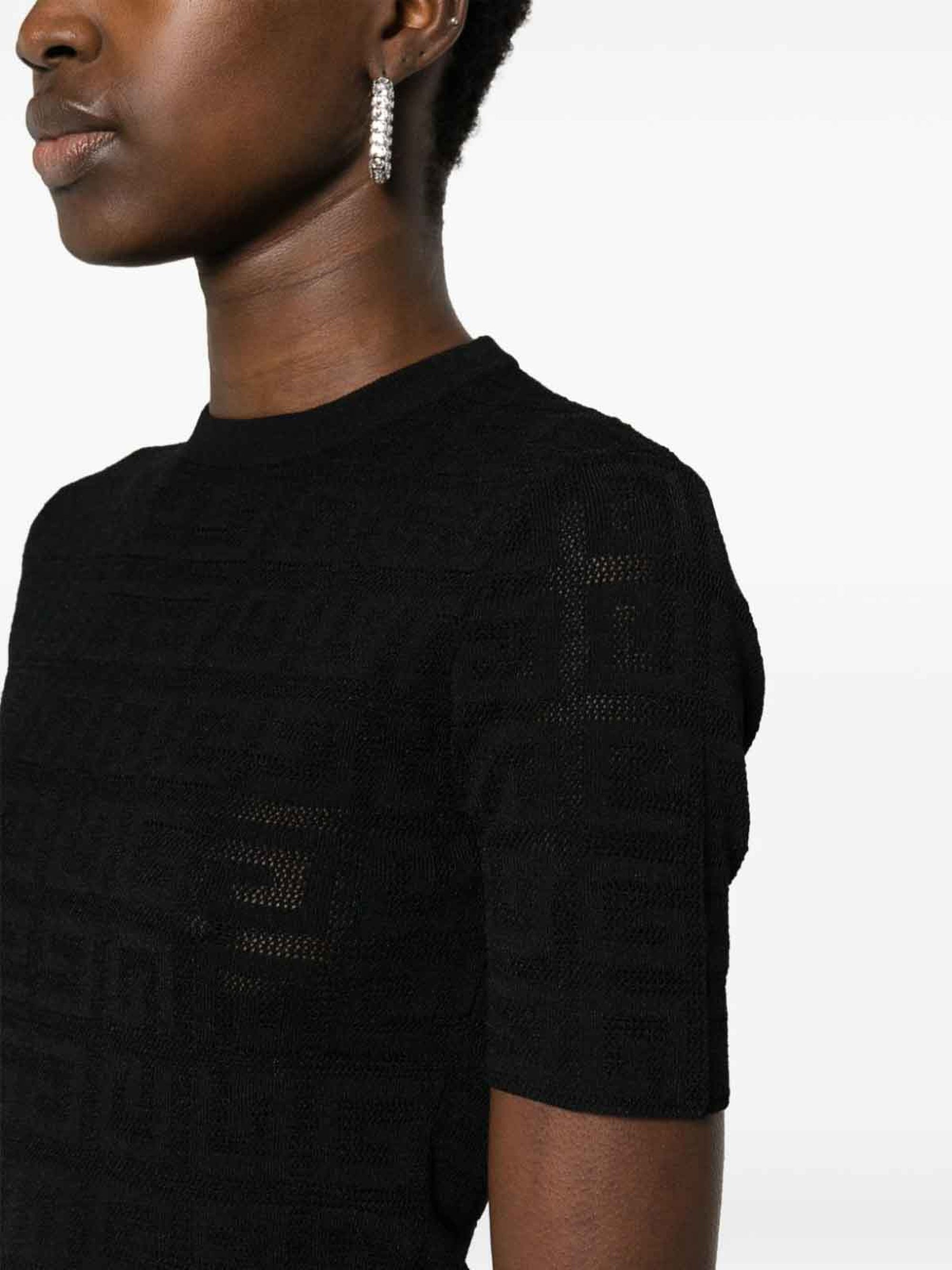 4G LACE CREW NECK SWEATER SHORT SLEEVES