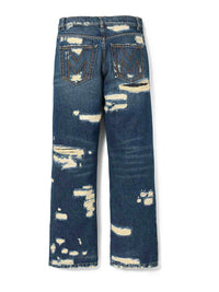 11 NEW / 11 TROCA /208,5€   Jean droit rip&repair - Punk Indigo
