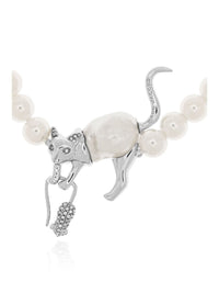 Bracelet de perles en laiton - Silver & White