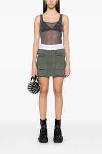 Recycled Mesh Flock Bodysuit - Gris