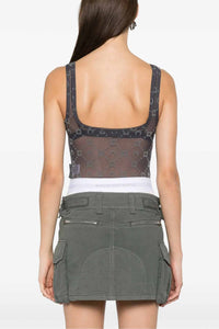 Recycled Mesh Flock Bodysuit - Gris
