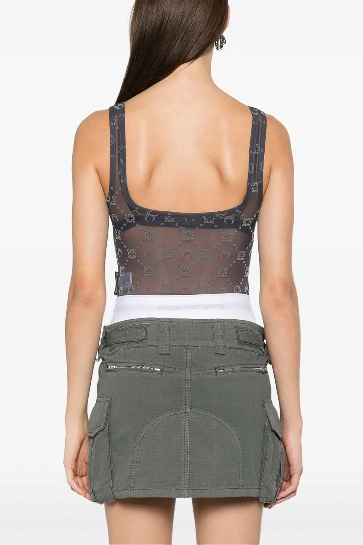 Recycled Mesh Flock Bodysuit - Gris