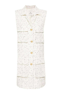 Robe mini Alden en laine mélangée - White & Black