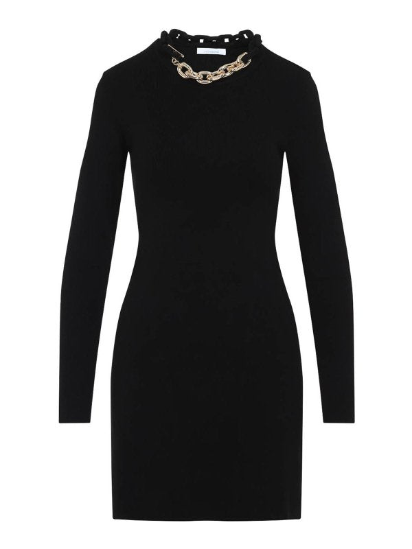 BLACK SHORT KNITTED DRESS