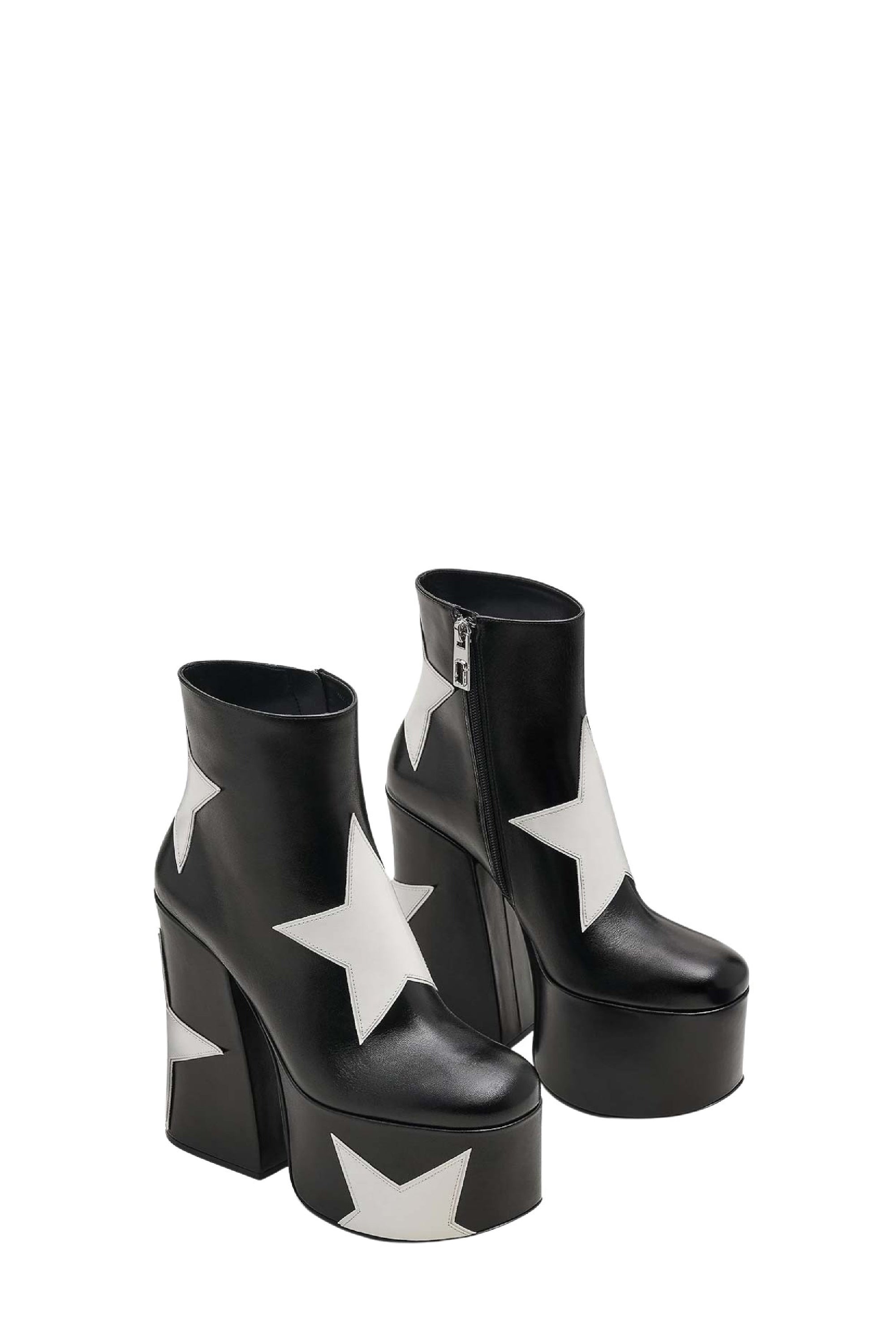 Bottines à plateforme Kiki 160 en cuir - Black & White
