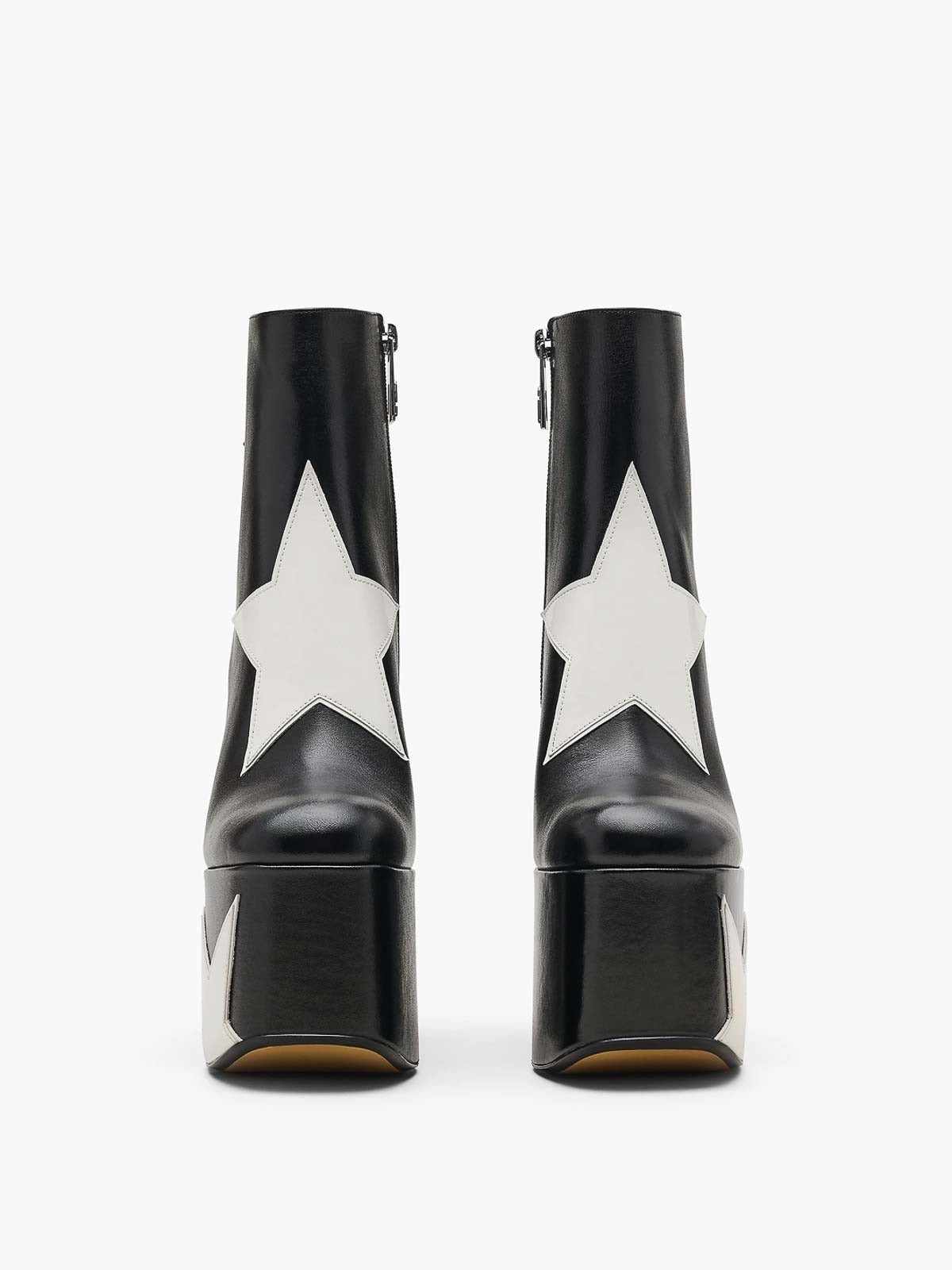 Bottines à plateforme Kiki 160 en cuir - Black & White