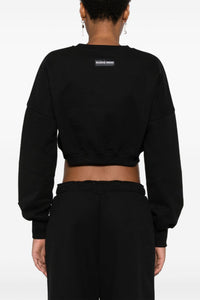 Moon Logo Fleece Cropped Sweatshirt - Noir