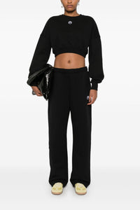Moon Logo Fleece Cropped Sweatshirt - Noir