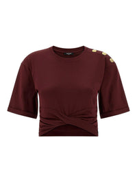 T-shirt court noué - Violet