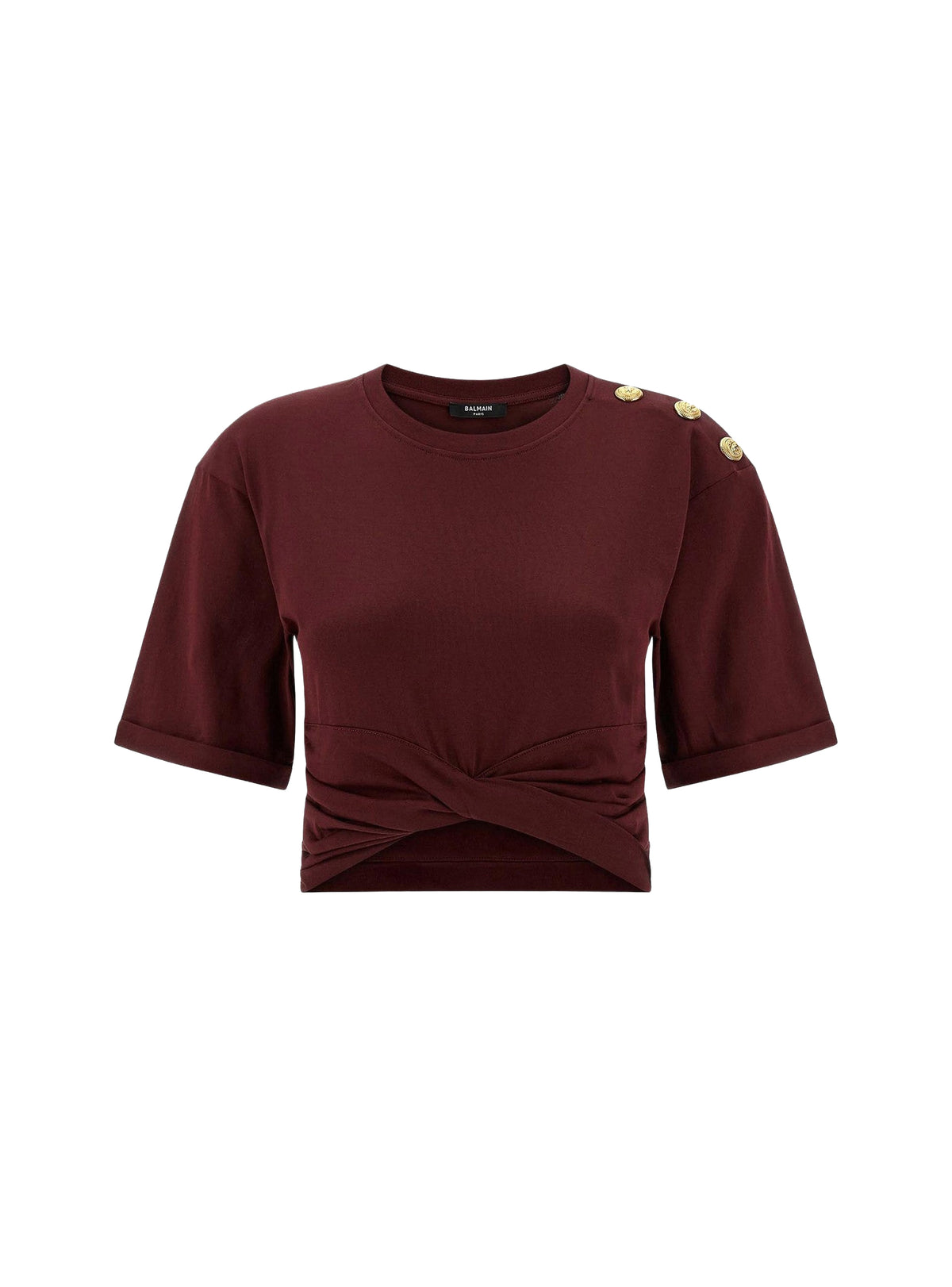 Knotted cropped T-shirt - Purple
