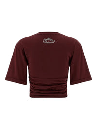 T-shirt court noué - Violet