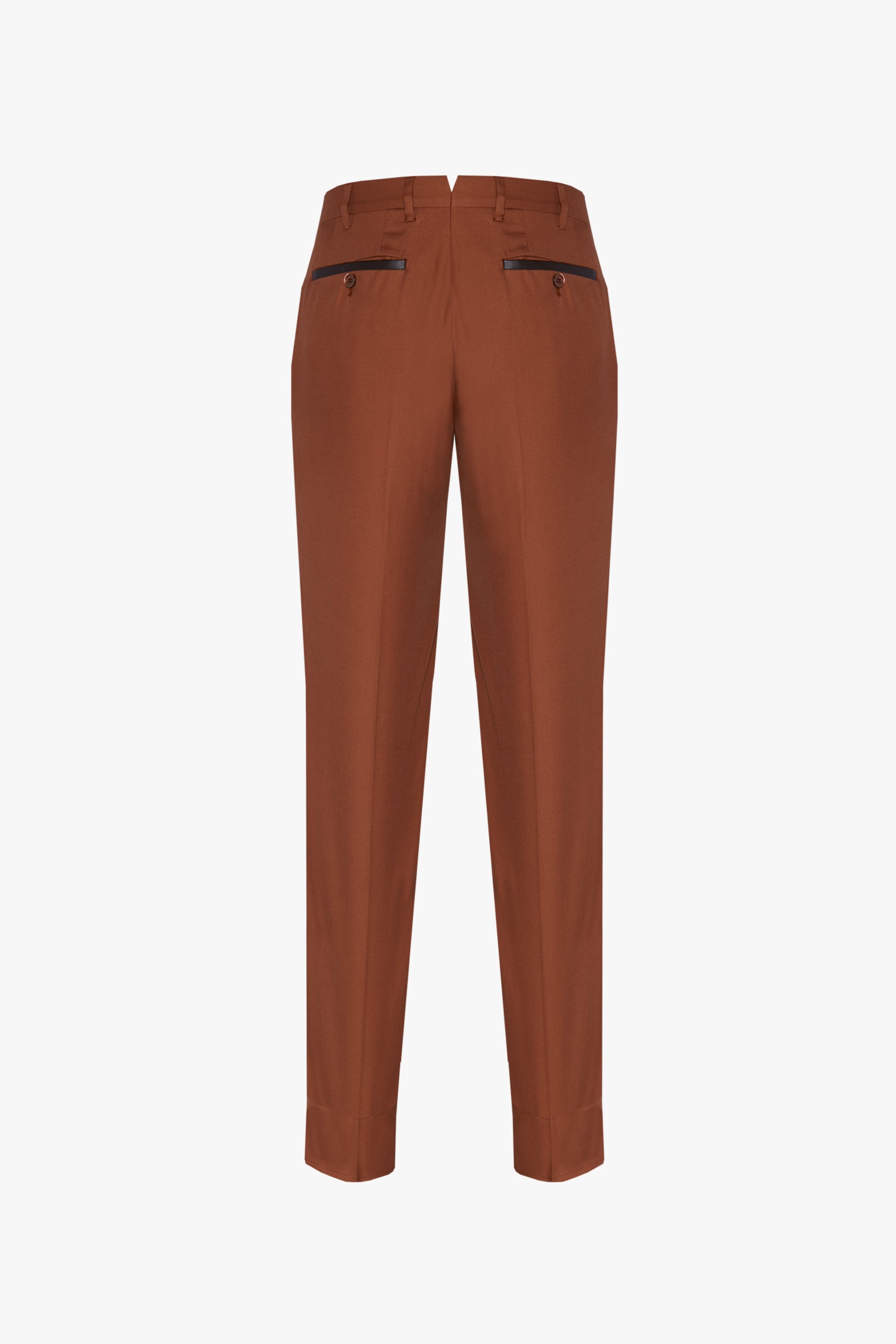 Pantalon couture laine mélangée - Marron & Noir
