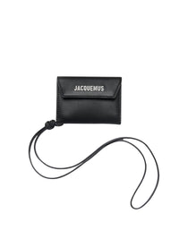 Porte-cartes à logo en cuir - Black