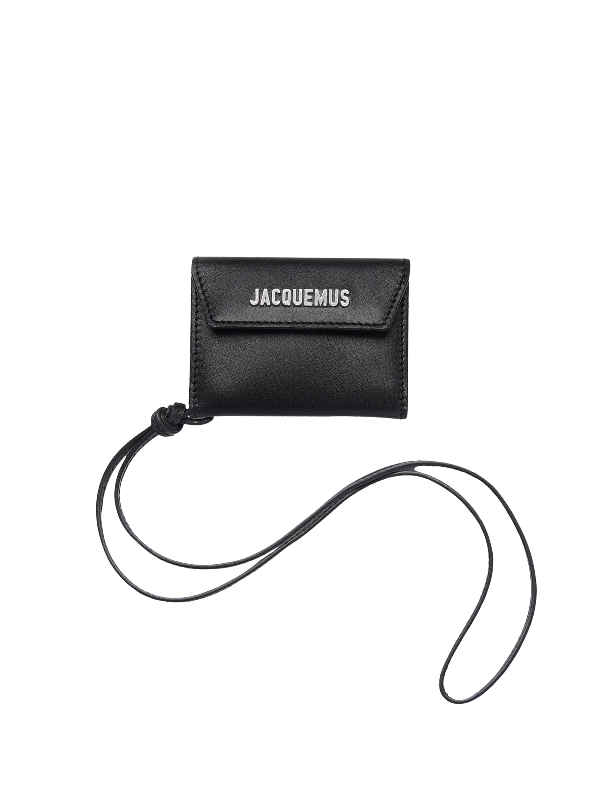 Porte-cartes à logo en cuir - Black