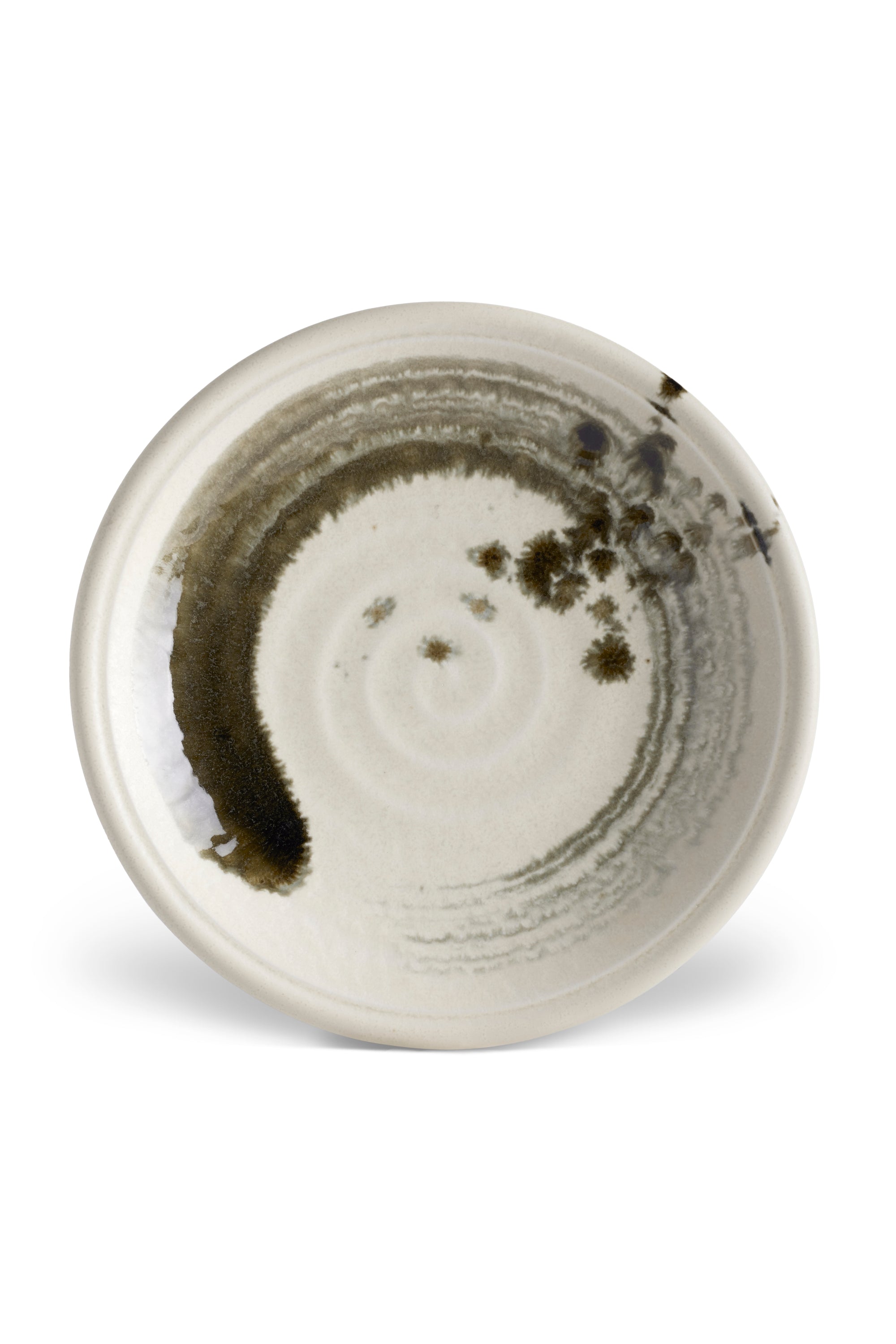 Assiette à dessert Sumi Brush en porcelaine - Gris
