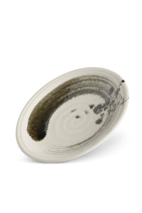 Assiette à dessert Sumi Brush en porcelaine - Gris