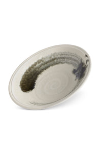 Assiette creuse Sumi Brush en porcelaine - Gris