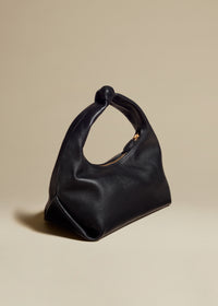 Small Beatrice hobo in leather - Black