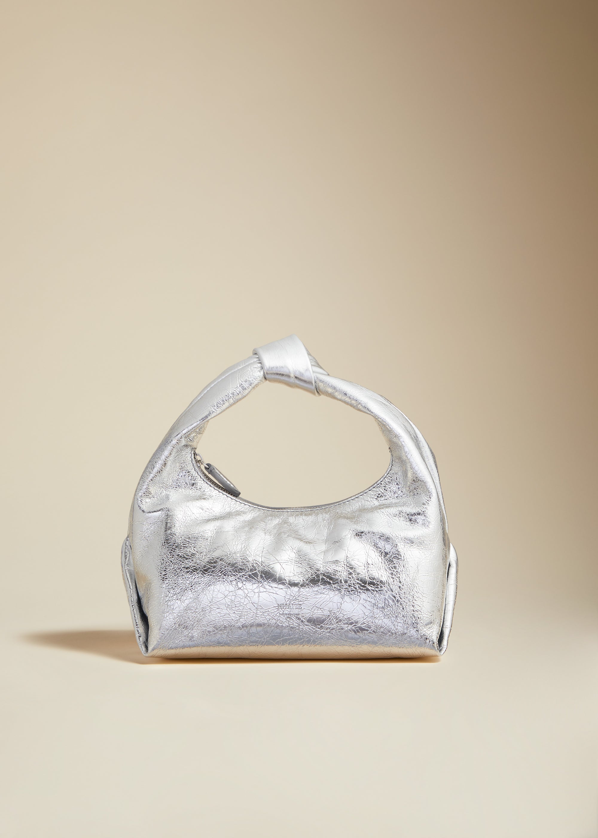 Small Beatrice hobo in leather - Silver