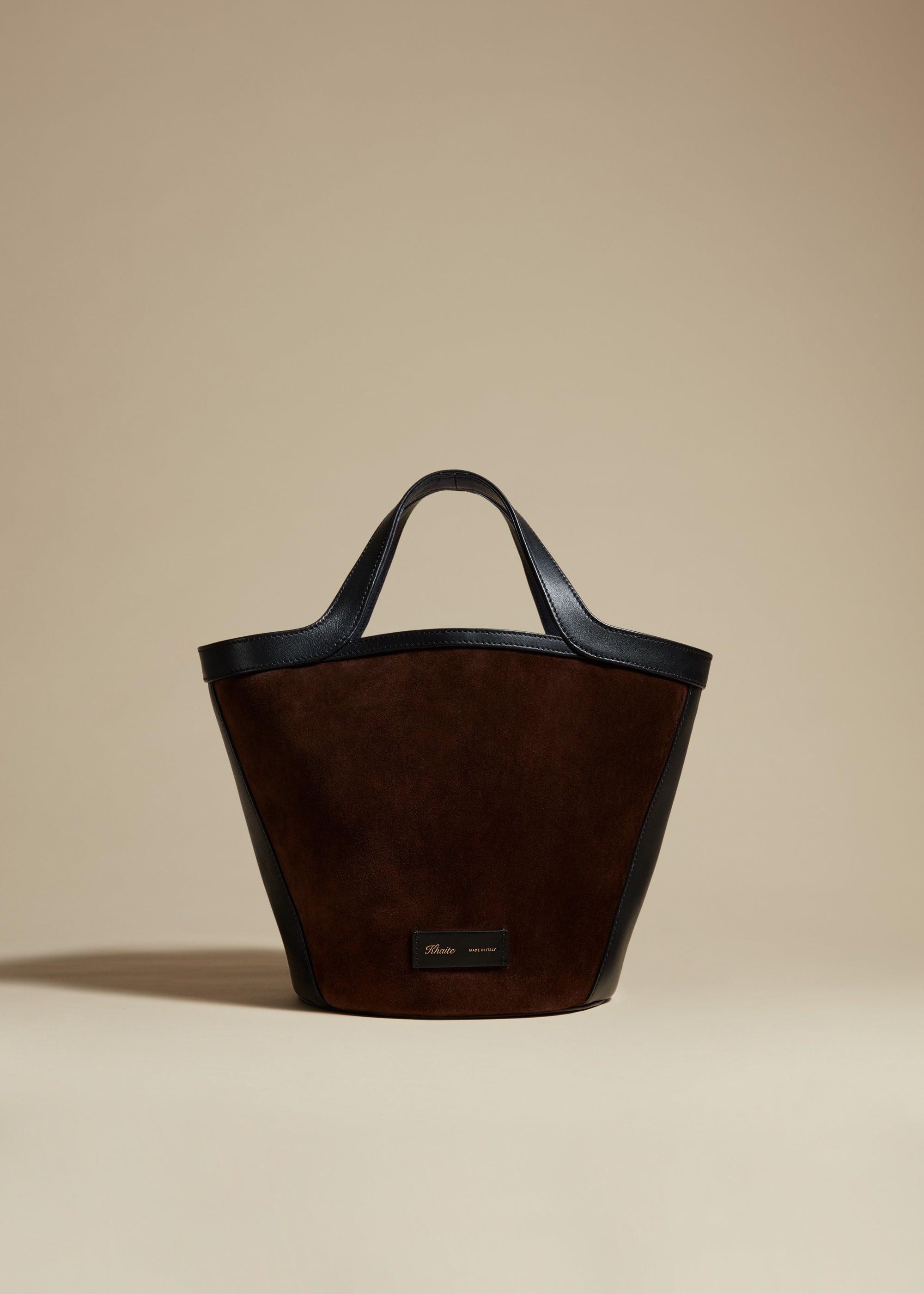 Small Nora tote in leather - Coffee