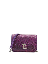 RL 888 mini chain bag decorated in mixed silk - Berry & Purple