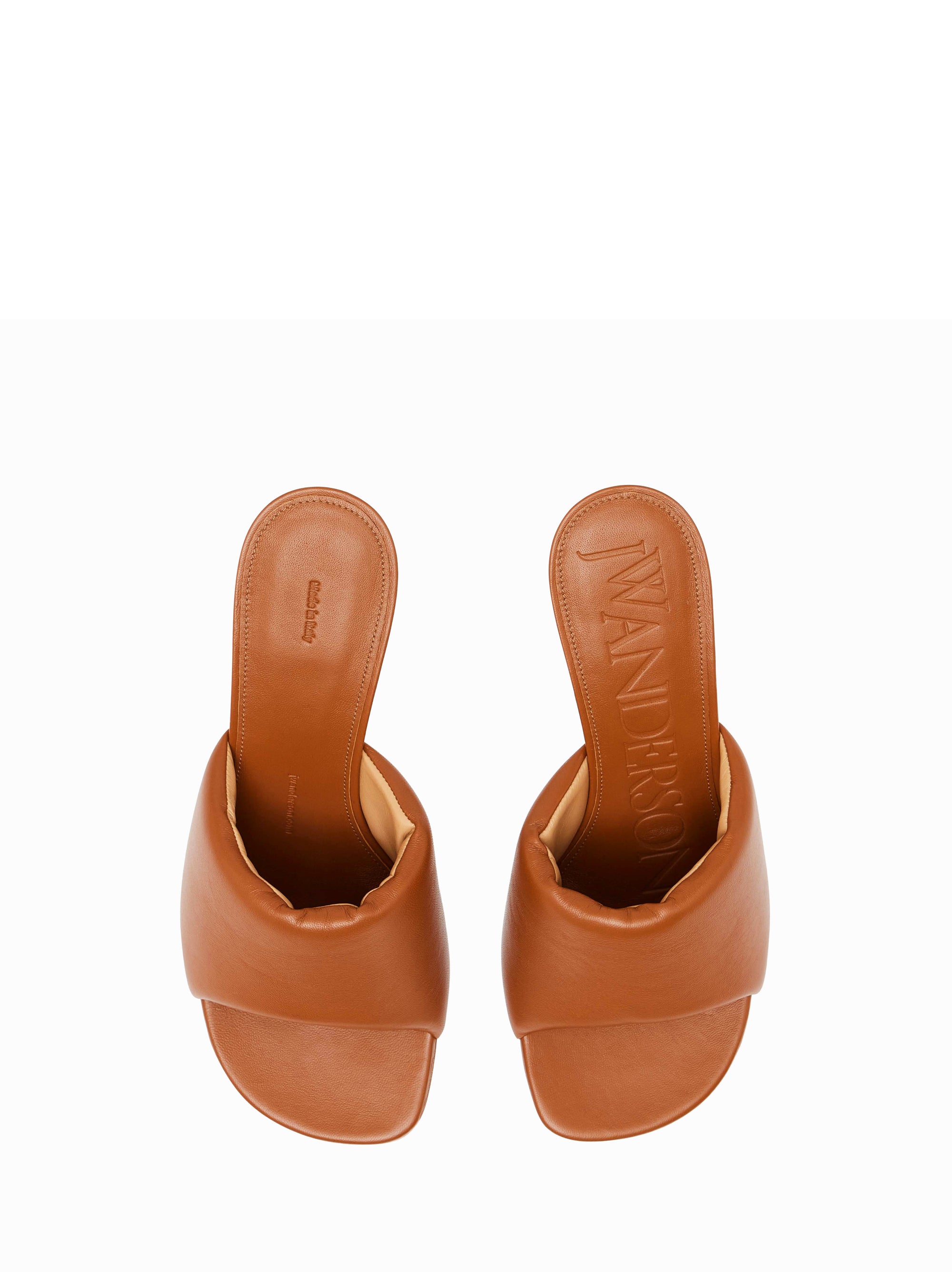 Mules À Talon Avec Chaîne - Chaîne Dorée - Tan