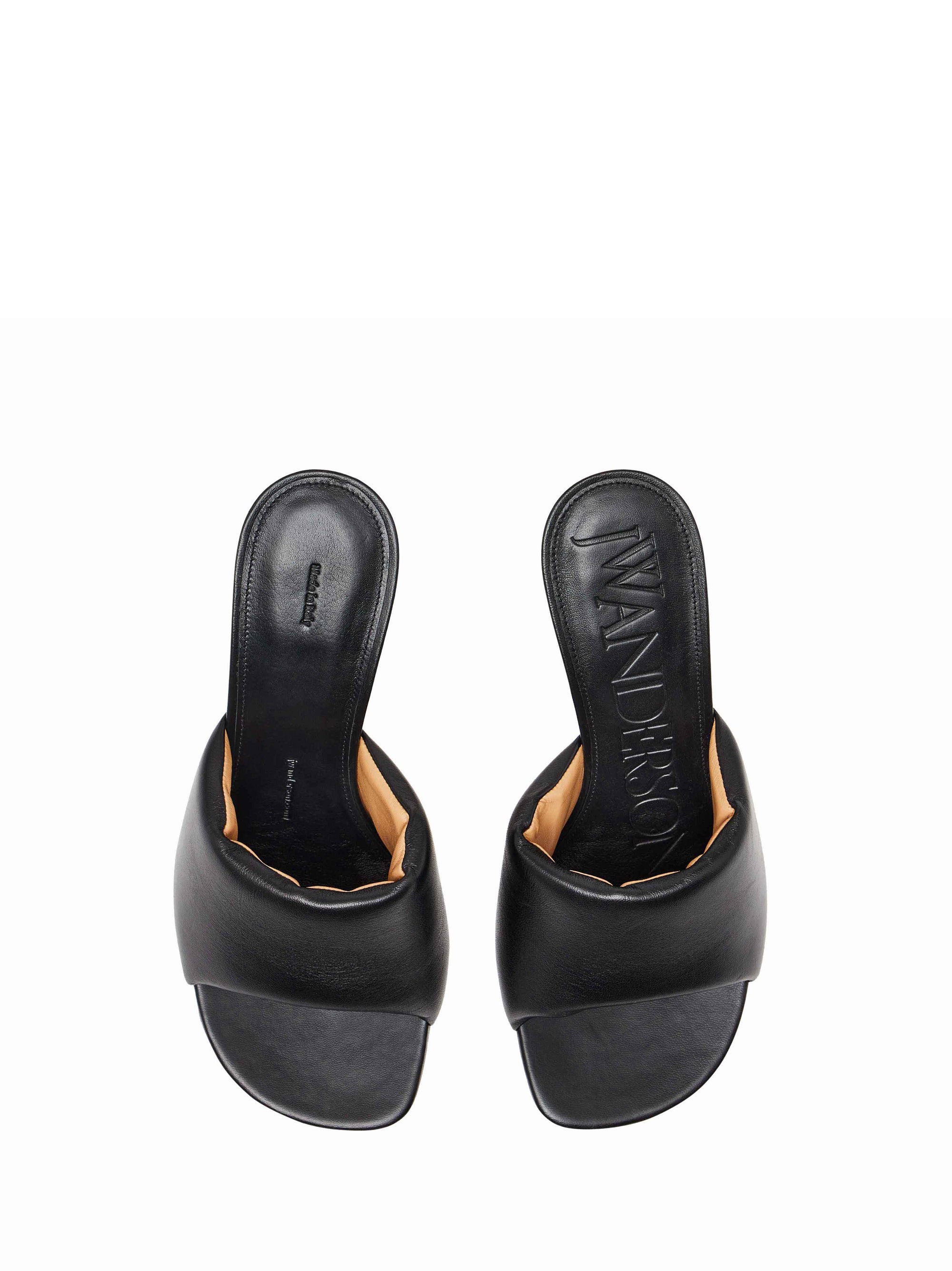 Mules À Talon Avec Chaîne - Chaîne Dorée - Black