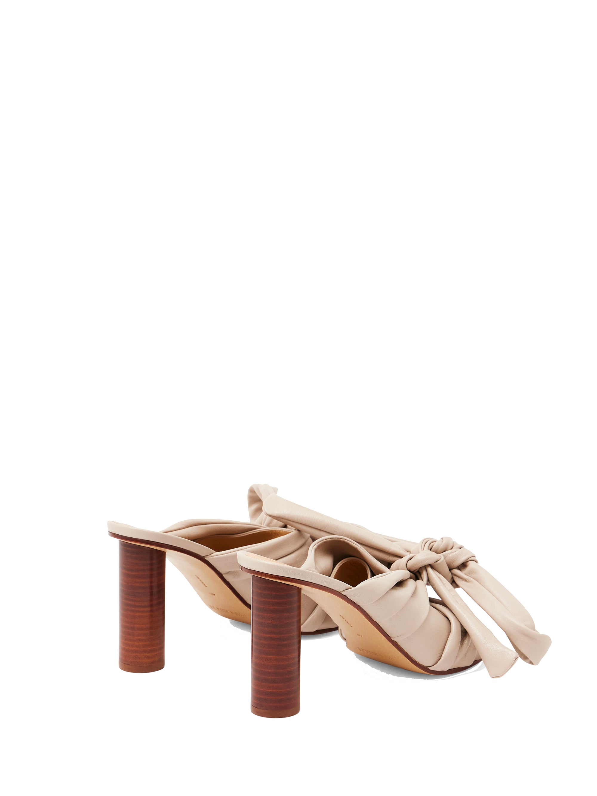 Sandales À Talon Avec Noeud - Taupe