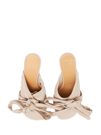 Sandales À Talon Avec Noeud - Taupe