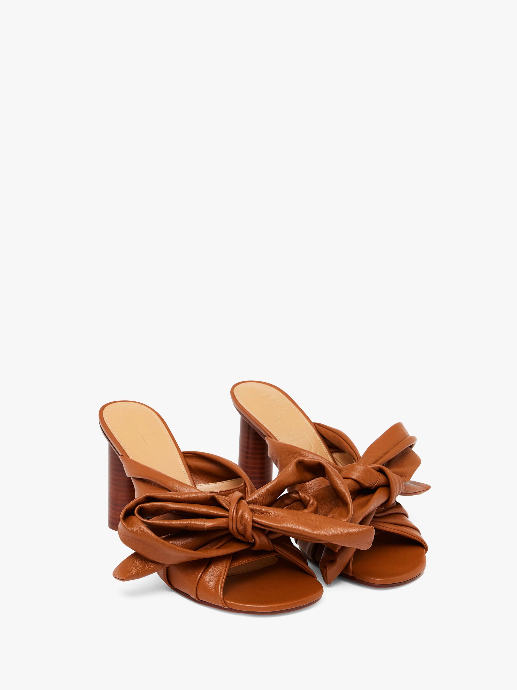 Sandales À Talon Avec Noeud - Tan