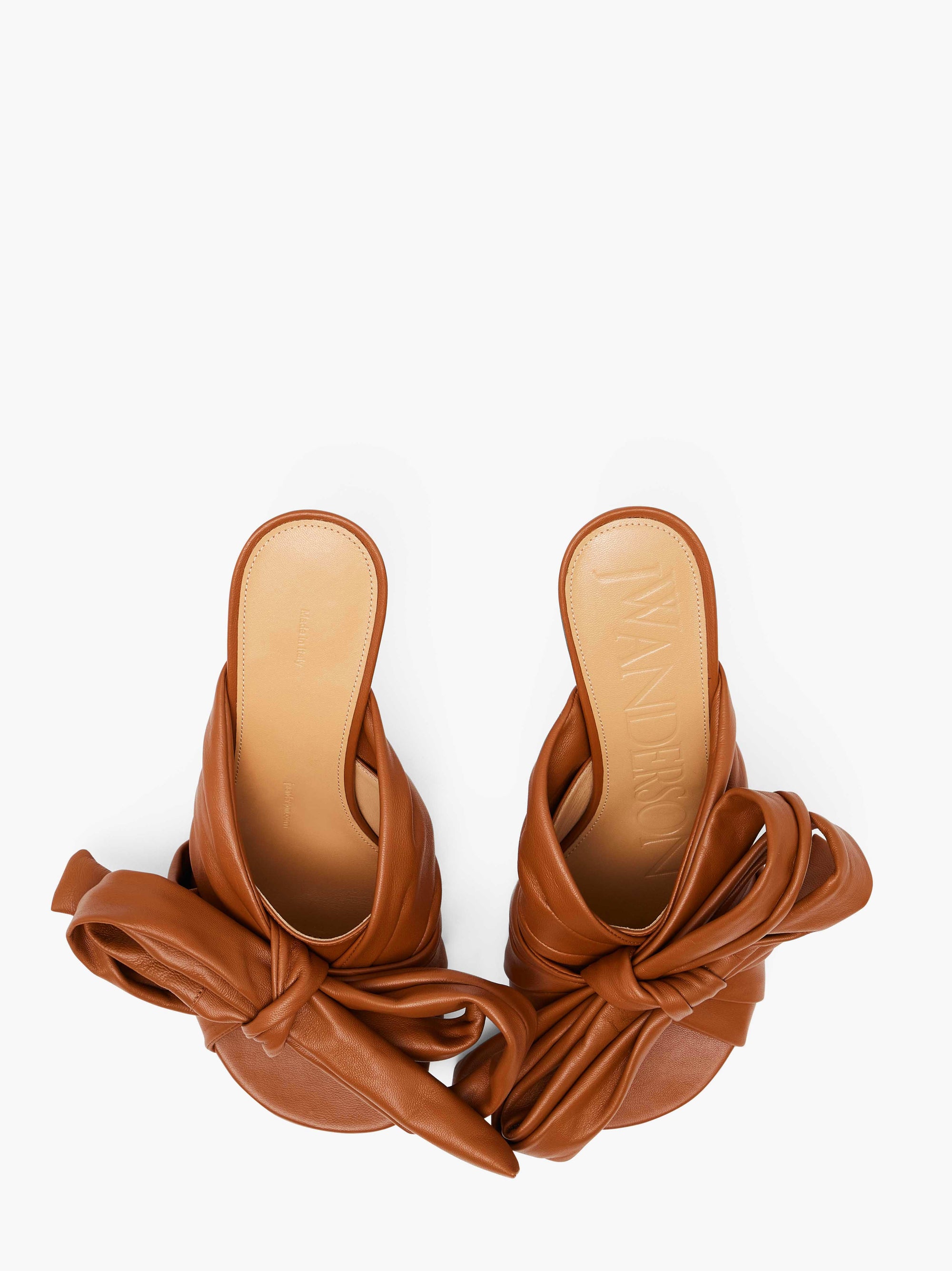 Sandales À Talon Avec Noeud - Tan