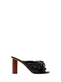 Sandales À Talon Avec Noeud - Black