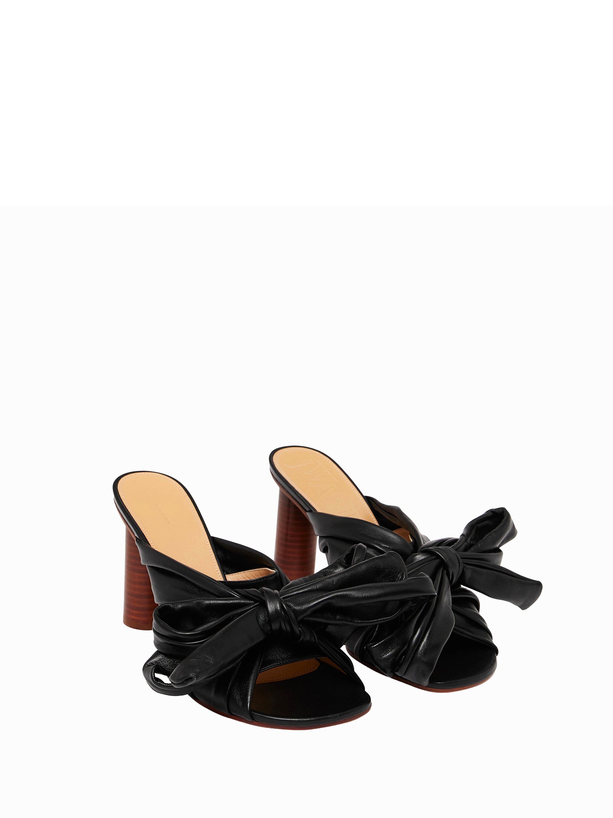 Sandales À Talon Avec Noeud - Black
