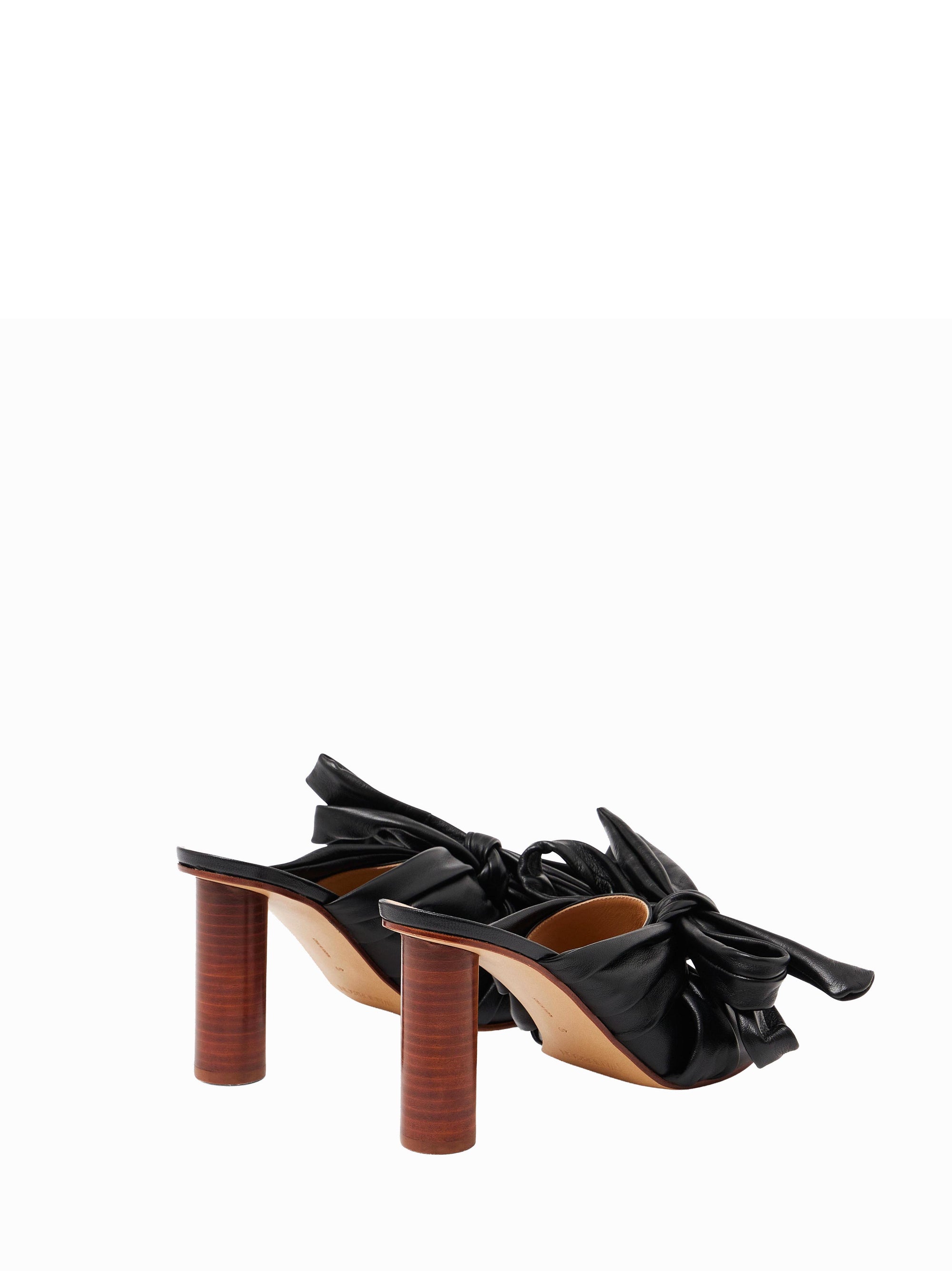 Sandales À Talon Avec Noeud - Black