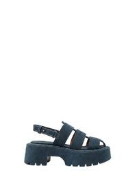 Sandales à plateforme en cuir - Blue