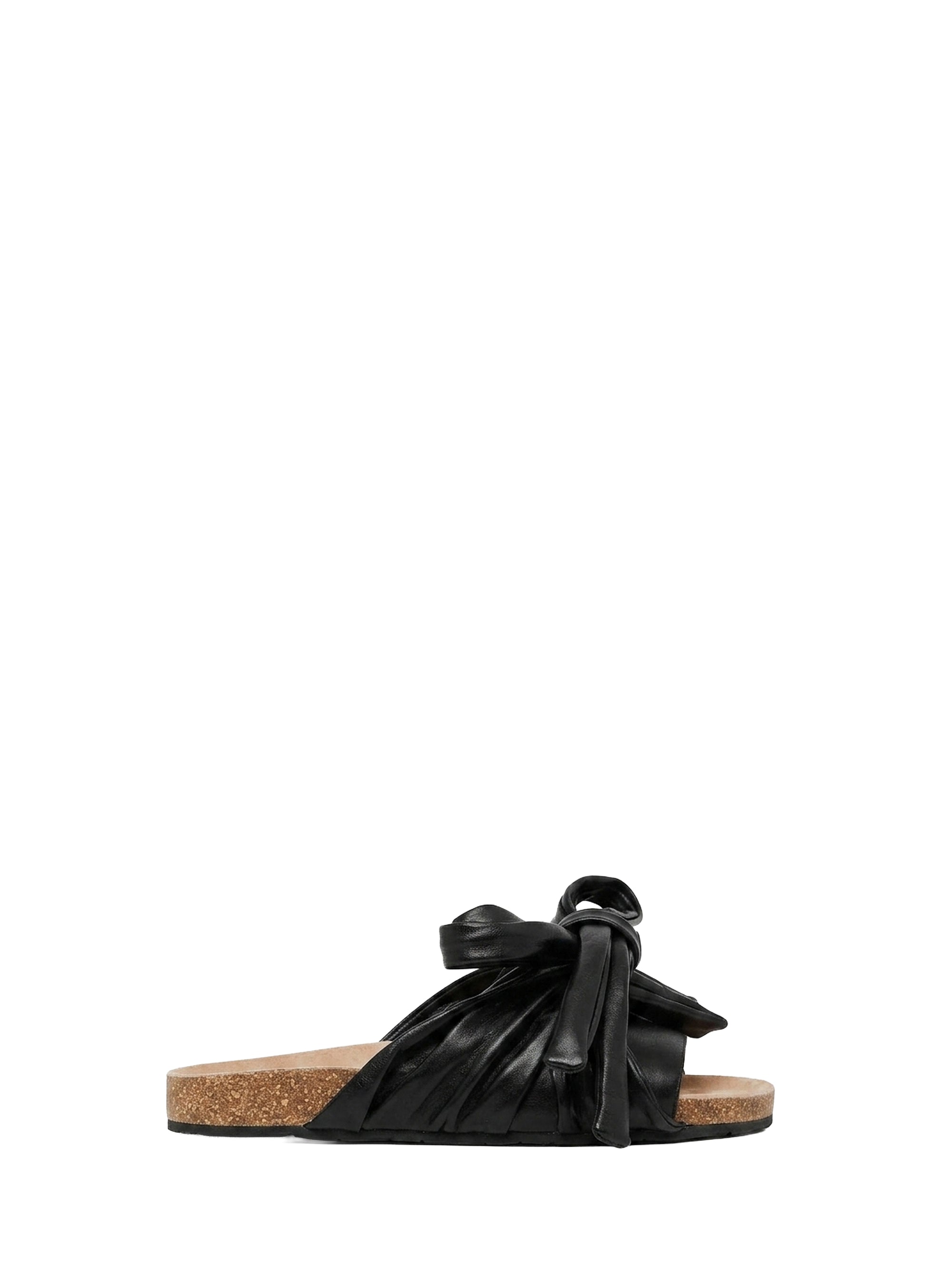 Sandales plates en cuir - Black