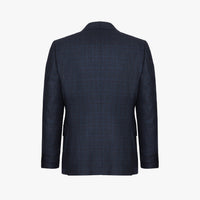 Costume deux pièces avec motif à carreaux en laine - Bleu