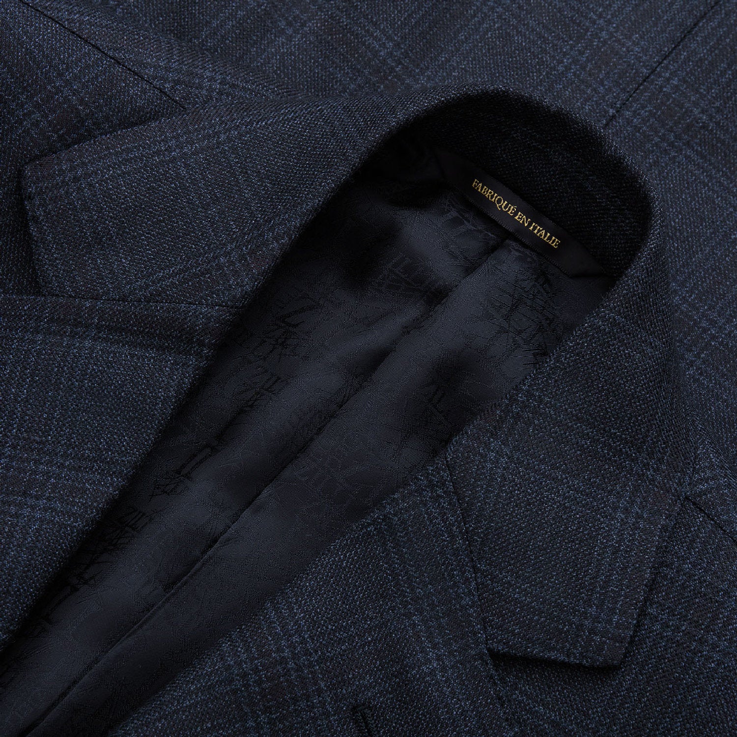 Costume deux pièces avec motif à carreaux en laine - Bleu