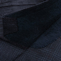Costume deux pièces avec motif à carreaux en laine - Bleu