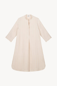 Robe mi-longue col officier - Beige Moyen