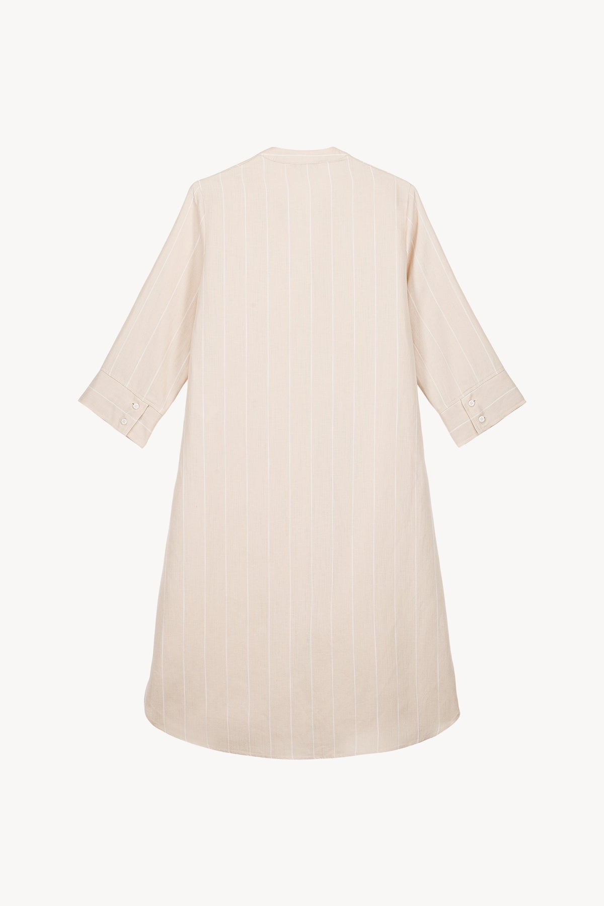 Robe mi-longue col officier - Beige Moyen