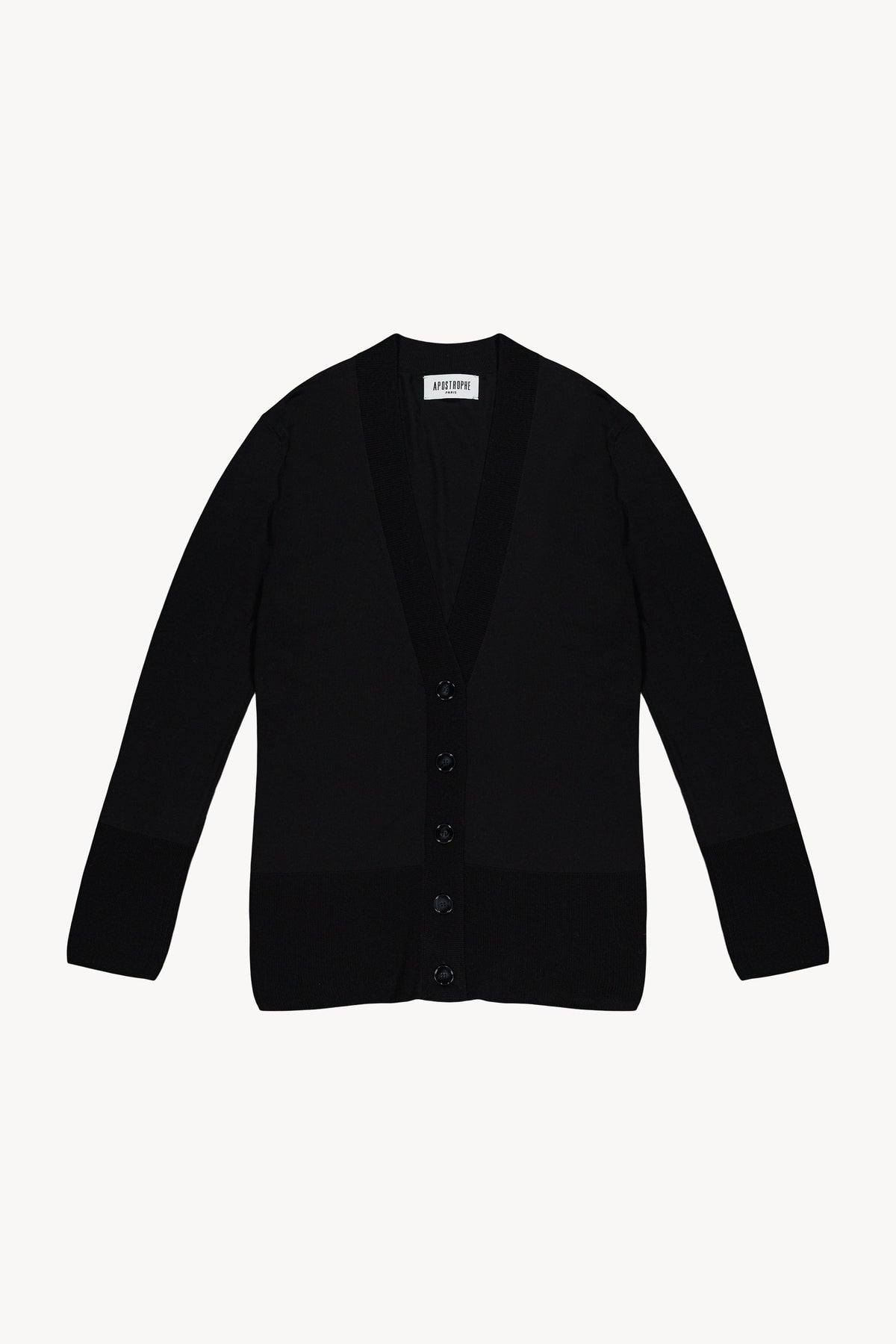 Gilet cardigan long - Noir