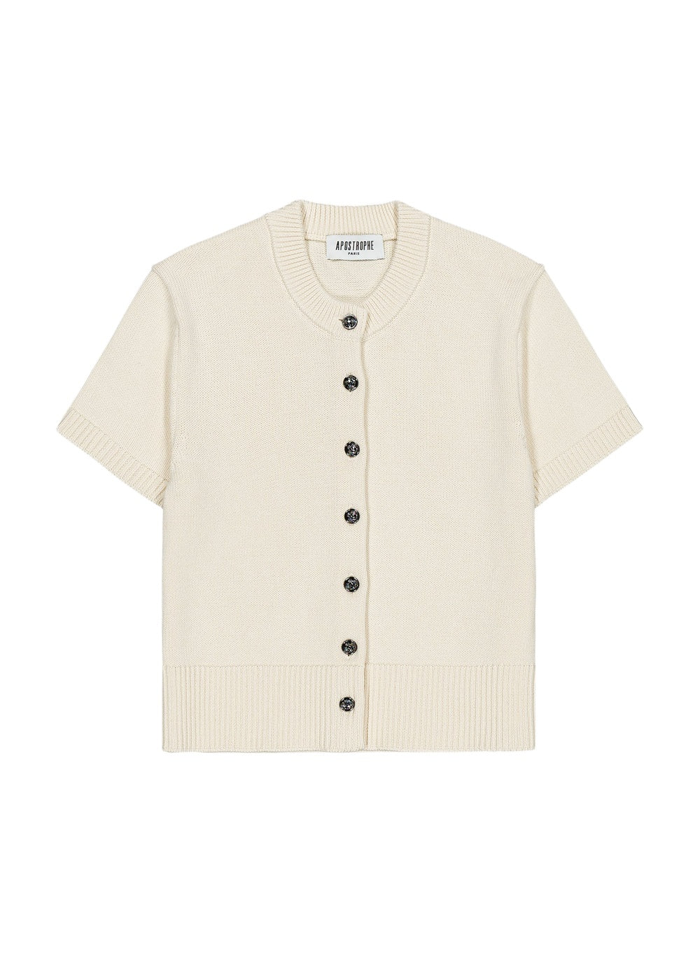 Short-sleeved cardigan - Off-white