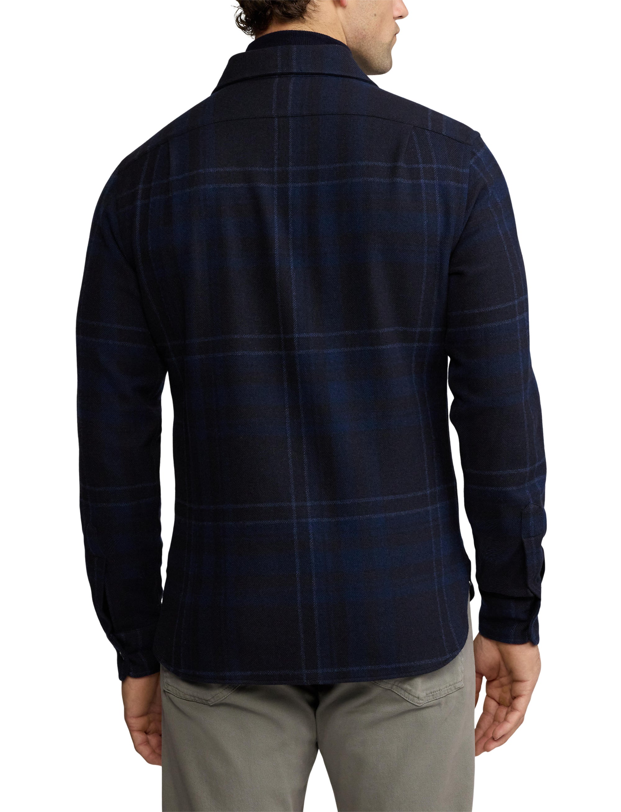 Wool tartan shirt - Navy