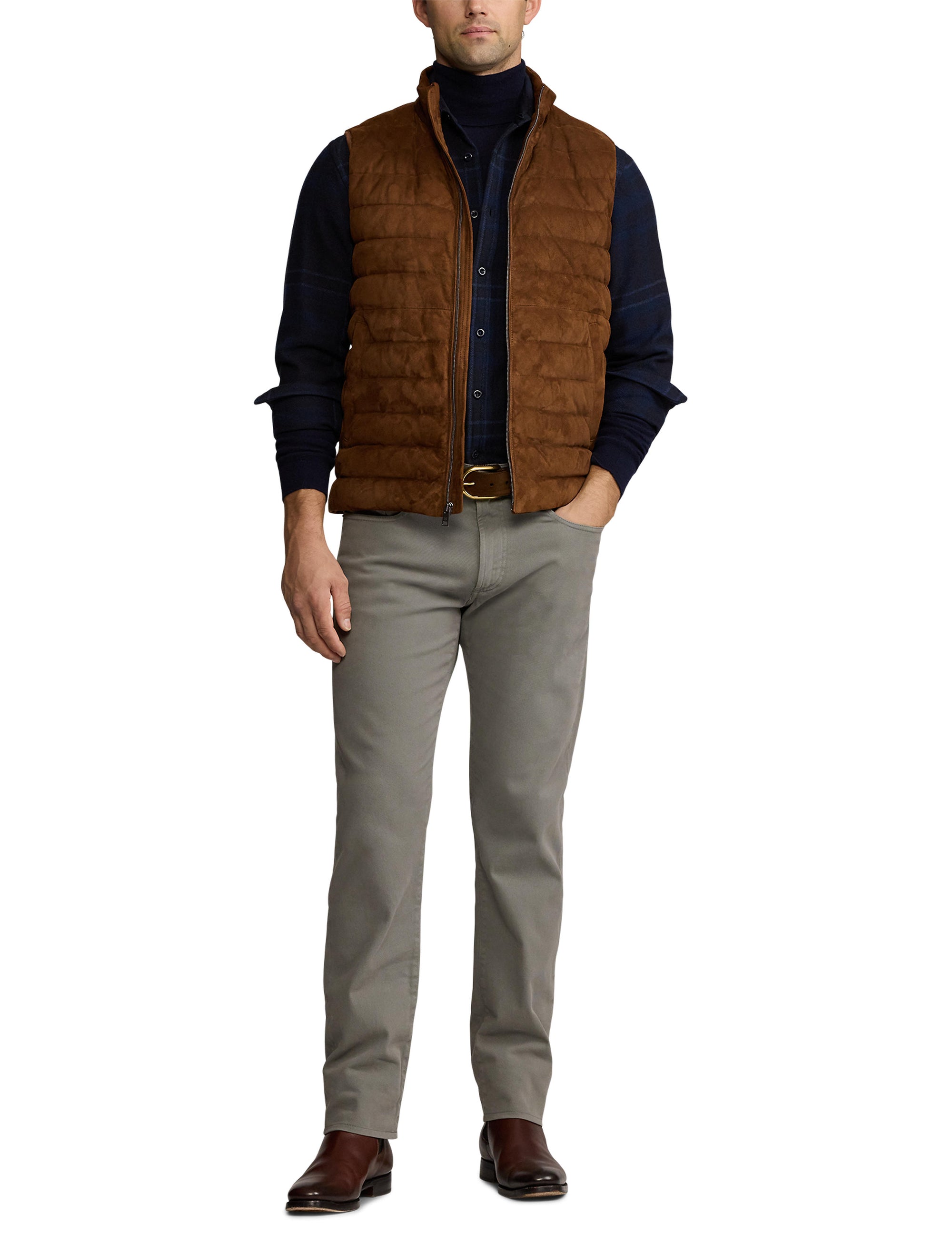 Wool tartan shirt - Navy